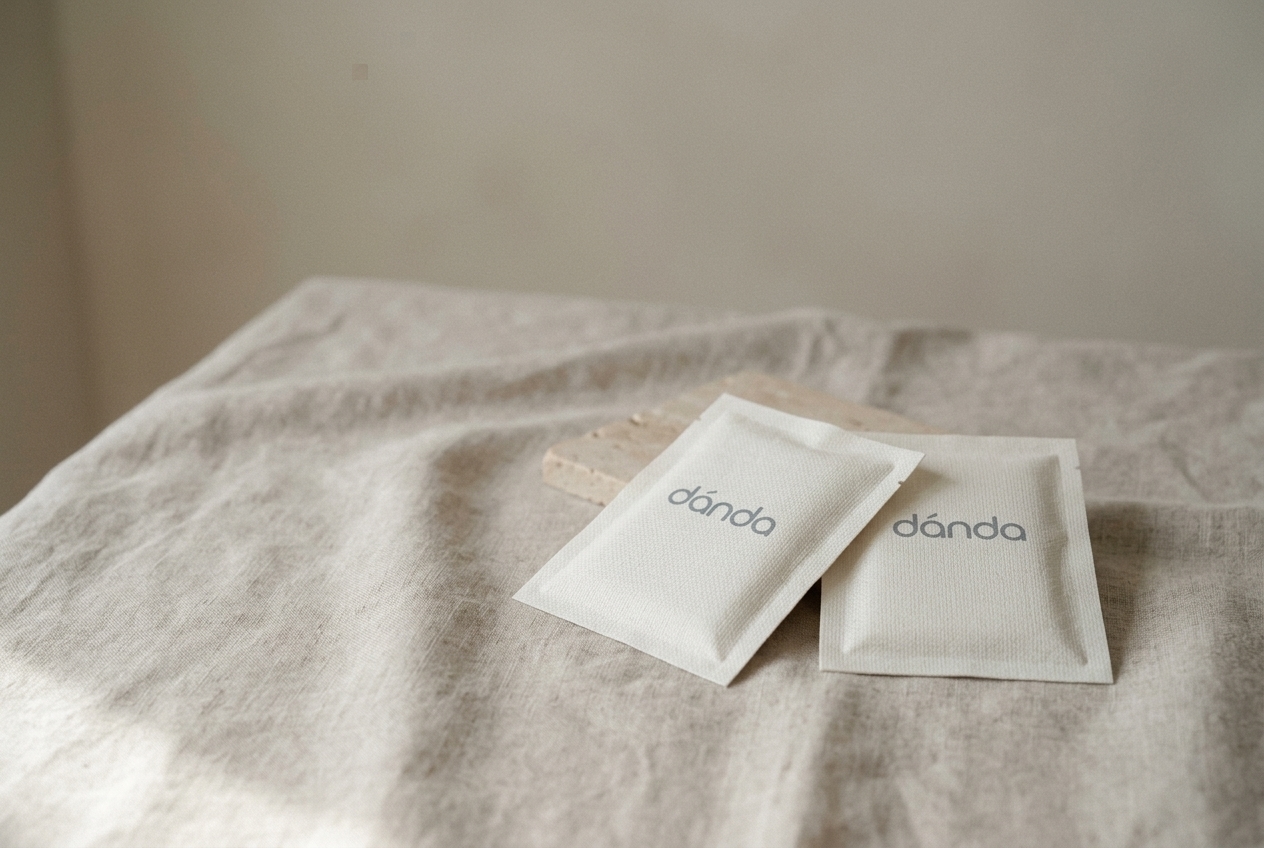 Fabric care badge for bio-washed, tumble-washed cotton